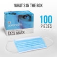 thumbnail image 7 of SereneLife 100 Pcs. Disposable Face Masks - 3 Layer Protection Breathable Face Masks, for Dust Covering, Protective Dust Filter, PPE Safety Mouth Cover, and Nose Shield, for Adults SL3PLY100, 7 of 7