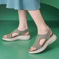 thumbnail image 4 of LOVZFMLL Women's Sandals Fashion Rhinestone Glitter Comfort Walking Hiking Wedge Sandals with Arch Support Summer Casual Outdoor Footwear Army Green 6.5, 4 of 9