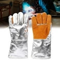 thumbnail image 6 of simhoa 2 Pieces Aluminum Foil Heat Insulation Gloves, Heat Insulation Gloves,Welding Gloves for Oven Baking,Lab Work Cooking,Kitchen B, 6 of 10