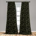 thumbnail image 2 of Leaf Print Window Curtains, Jungle Banana Leaves Palms Botanical Design Vintage Artwork, Lightweight Decor 2-Panel Set with Rod Pocket, Pair of - 28"x63", Olive Green and Charcoal Grey, by Ambesonne, 2 of 3