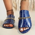 thumbnail image 5 of VEKDONE Flat Sandals for Women Women's Fashion Casual Spring And Summer New Beach Metal Chain Round Toe Open Toe Flat Slippers, 5 of 7