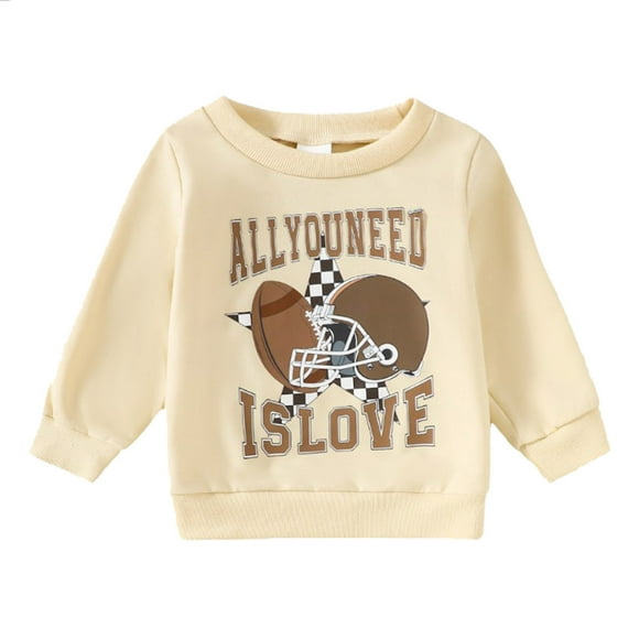 HJKIEUXL Disney Christmas Sweatshirts for Women Sweatshirts for Girls 9-11 Toddler Boys Girls Long Sleeve Letter Rugby Football Prints T Shirt Pullover