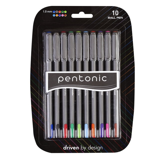 Bolígrafo Pentonic Ball Pen 1.0 mm Blíster con 10 Piezas colores surtidos