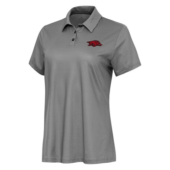 Women's Antigua White/Black Arkansas Razorbacks Rings Polo