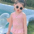 thumbnail image 5 of LYMAYTER Baby Girl One Piece Swimsuit Crossback Backless Bathing Suit Ruffled Sleeveless Swimwear 6M-8Y, 5 of 7