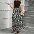 thumbnail image 4 of WTOBBY Women's Floral Print High Waist Fashionable Elegant Sleeveless Dress for Evening Parties and Special Occasions with Chic Design,Navy S, 4 of 4