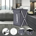thumbnail image 3 of Laundry Basket Clothes Hamper Organizer Sorter Storage Foldable with Cover Handle Aluminum Frame for Bathroom Bedroom Home Gray, 3 of 8