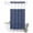 Navy Blue, variant on No Hook Shower Curtain, Navy Blue Striped Shower Curtains for Bathroom with See Through Top Window, Navy Blue White Farmhouse Stripes Waterproof & Washable Bath Curtain Stand Up Stall 36"x72"