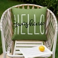 thumbnail image 2 of Outdoor Pillow Covers 18x18 Inch Set of 2 Hello Sunshine Decor Olive Green Waterproof Throw Pillow Covers Summer Outdoor Pillow Covers Decor for Patio Funiture Garden Sofa Couch 020G18, 2 of 6