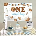 thumbnail image 2 of Cookie 1st Birthday Decorations, 5 * 3 ft One Sweet Boy Backdrop Banner Photography Background Photo Studio, Cookie and Milk Party Supplies, 2 of 6