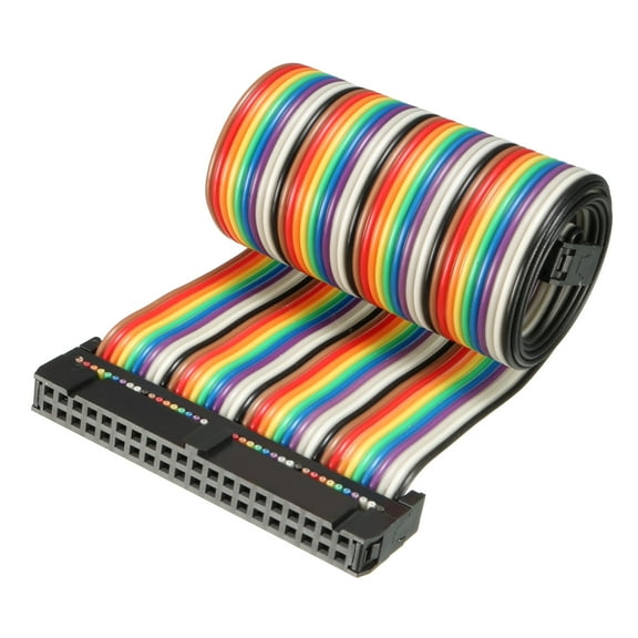 IDC 40P Wire Flat Rainbow Ribbon Cable 43cm 2.54mm Pitch 1pcs