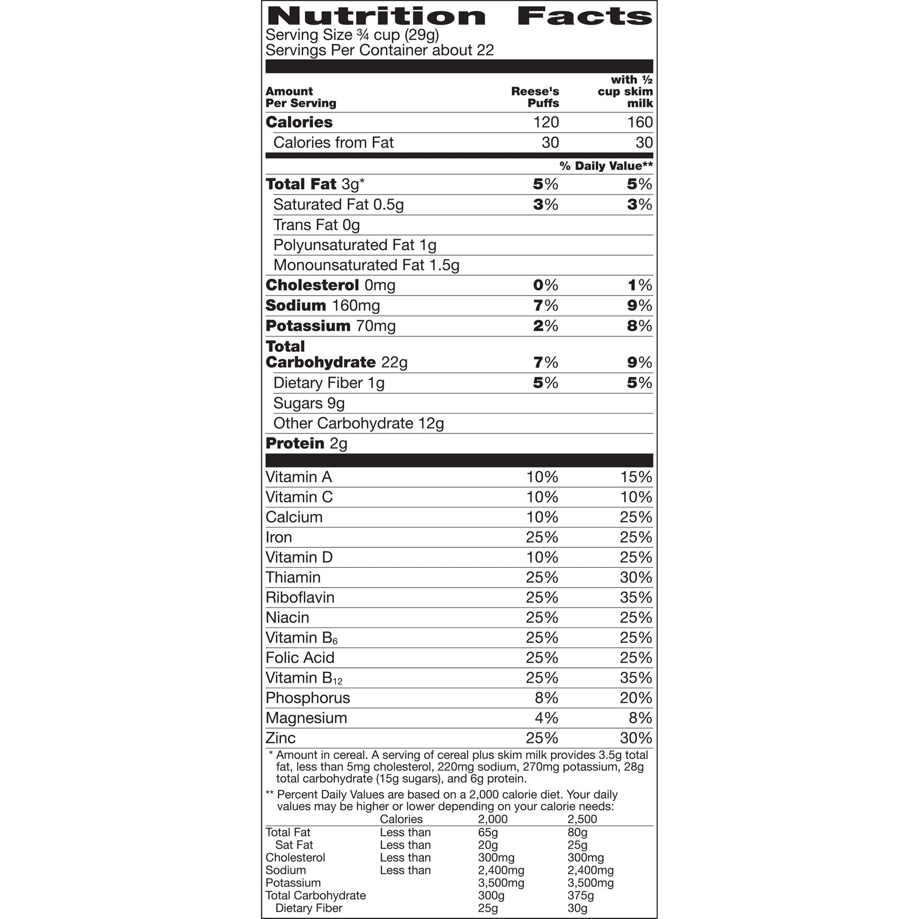 Reese's Puffs Cereal, Peanut Butter, 22.9 oz