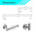 thumbnail image 5 of 5 Pieces Bathroom Hardware Set 9" + 24" Towel Bar Tissue Paper Roll Holders 2x Wall Mounted Hook Brushed Nickel Heavy Duty 304 Stainless Steel, 5 of 6