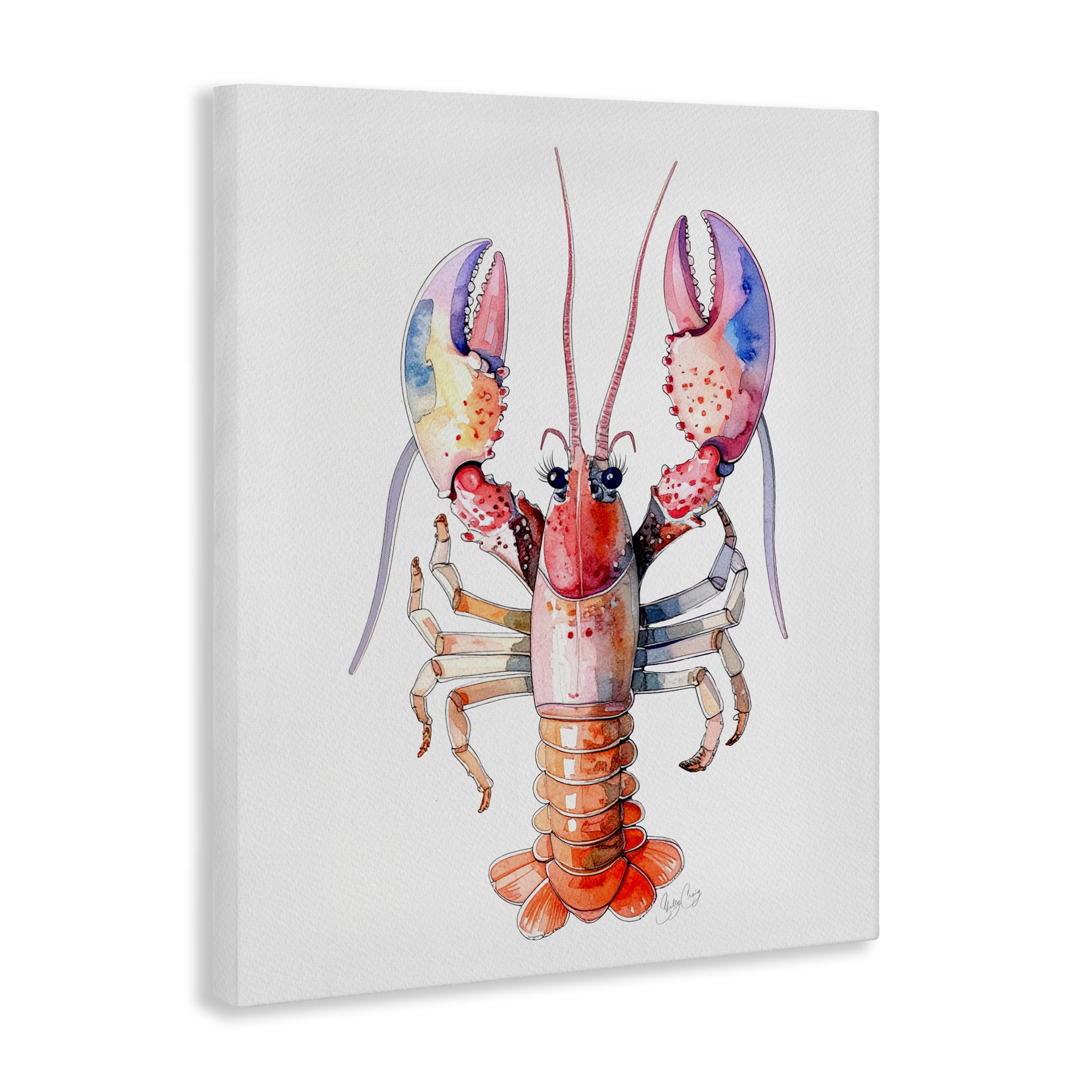 Stupell Industries Coral Claw Lobster Canvas Wall Art, design by Shelly Craig