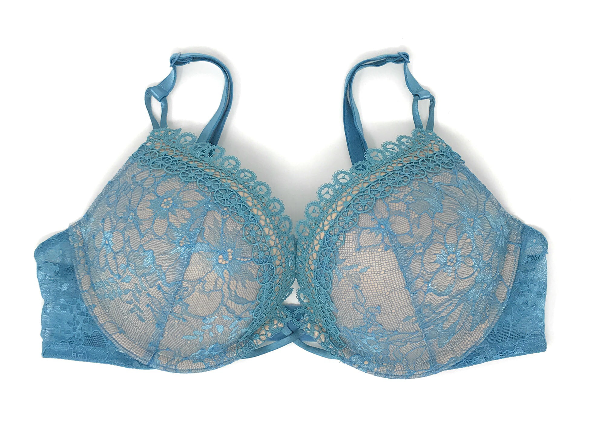 VICTORIA'S SECRET BOMBSHELL ADD-2-CUPS LACE RING STRAP PUSH-UP BRA SET 