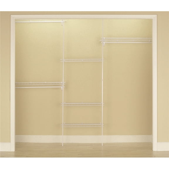 ClosetMaid 5636 Closet Super-Slide Organizer Kit Steel White Vinyl-Coated