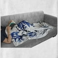 thumbnail image 6 of Oriental Soft Flannel Fleece Throw Blanket, Watercolors Eastern Floral Motif Brushstroke Effect Hand Drawn Work of Art Image, Cozy Plush for Indoor and Outdoor Use, 70" x 90", Blue Grey, by Ambesonne, 6 of 6