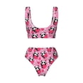 thumbnail image 5 of Daiia Panda Heart Valentine Women's Bikini Set Two Piece Swimsuit High Waisted Bikini Adjustable Straps Bikini Perfect for Beach, Pool, and Summer Vacation-Medium, 5 of 9