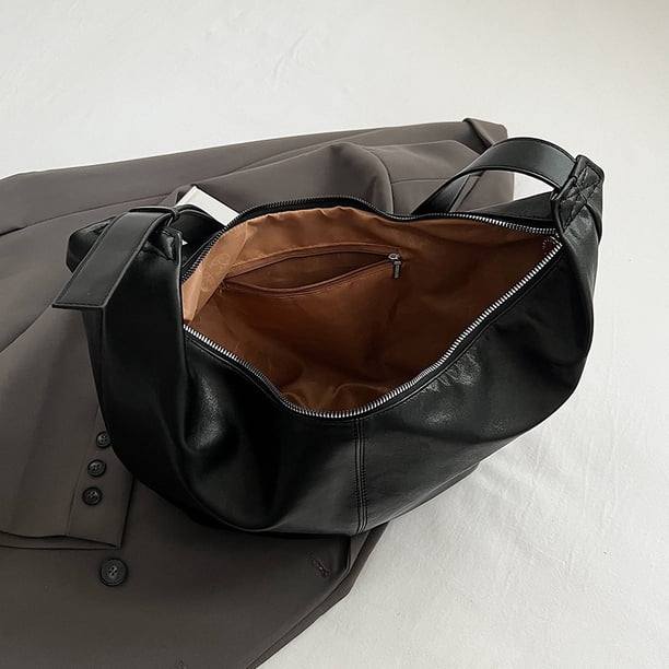 Bolso Hombro Crescent Hobo Cuero Suave PU Bandolera para Mujer ()