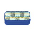 thumbnail image 4 of TEQUAN Large Capacity Pencil Case, Hawaii Fruits Sketch Pattern Pencil Pouch 2 Compartments Pencil Bag (Blue), 4 of 7
