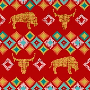 1 Yard 100% Cotton Buffalo Sunset, Multi-color, 44" Wide for Quilting & Sewing by David Textiles