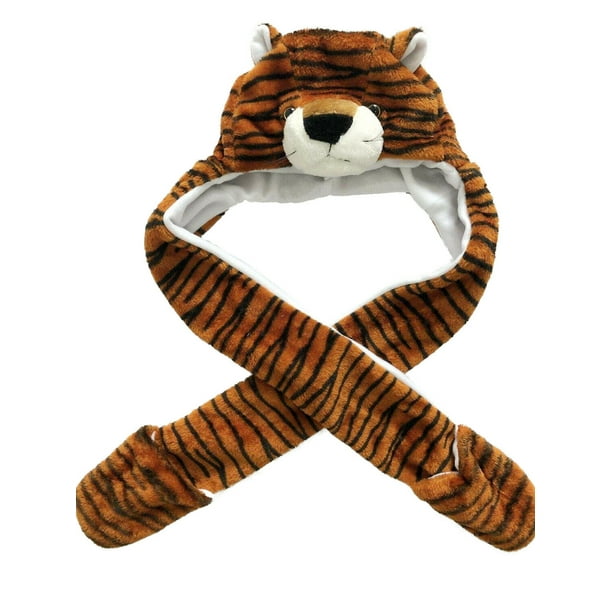 Animal Hood Hat for Kids and Adults One Size, Animal Hat with Mittens