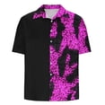 thumbnail image 4 of Blusa y camisa de manga corta con cuello vuelto Camisa casual para hombre Camisa de bolos vintage de manga corta Camisas de verano de playa cubana Camisa con botones Blusa para hombre Poliéster, 4 of 5