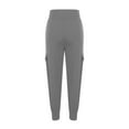 thumbnail image 5 of USNSM High Waist Yoga Pants for Women Workout Running Loose Casual Pants Solid Color Elastic Waist Pants With Pockets Gray XL, 5 of 5