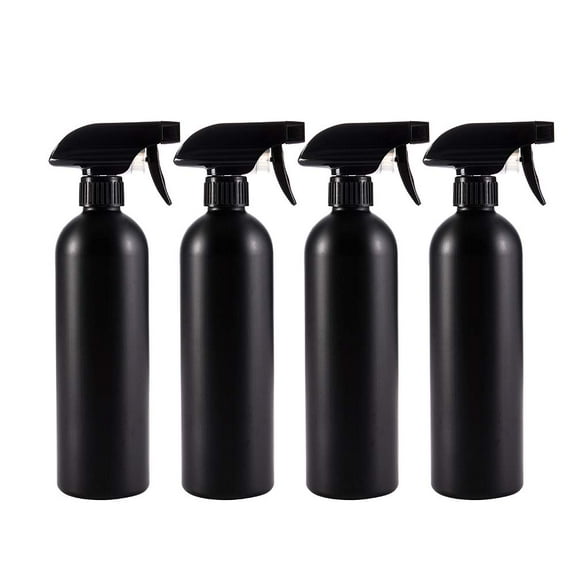 Plastic Spray Bottles Black for Cleaning Solutions 16 oz (Pack of 4), Heavy Duty Opaque Refillable Reusable Empty anti-degradation Leak-proof Sprayers for Home Garden Plant Kitchen