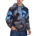 thumbnail image 2 of Kdxio Black And Blue Lightning Dragon Print Mens Casual Hooded Collar Drawstring Hoodies Pullover Sweatshirts Casual Long Sleeve Shirts-4X-Large, 2 of 7