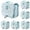 Light blue 6PCS, variant on Hanging Travel Toiletry Bag Hanging Cosmetic Bag For Women Protable Travel Makeup Bag For Toiletries Bathroom Organizer Bag With Sturdy Hook