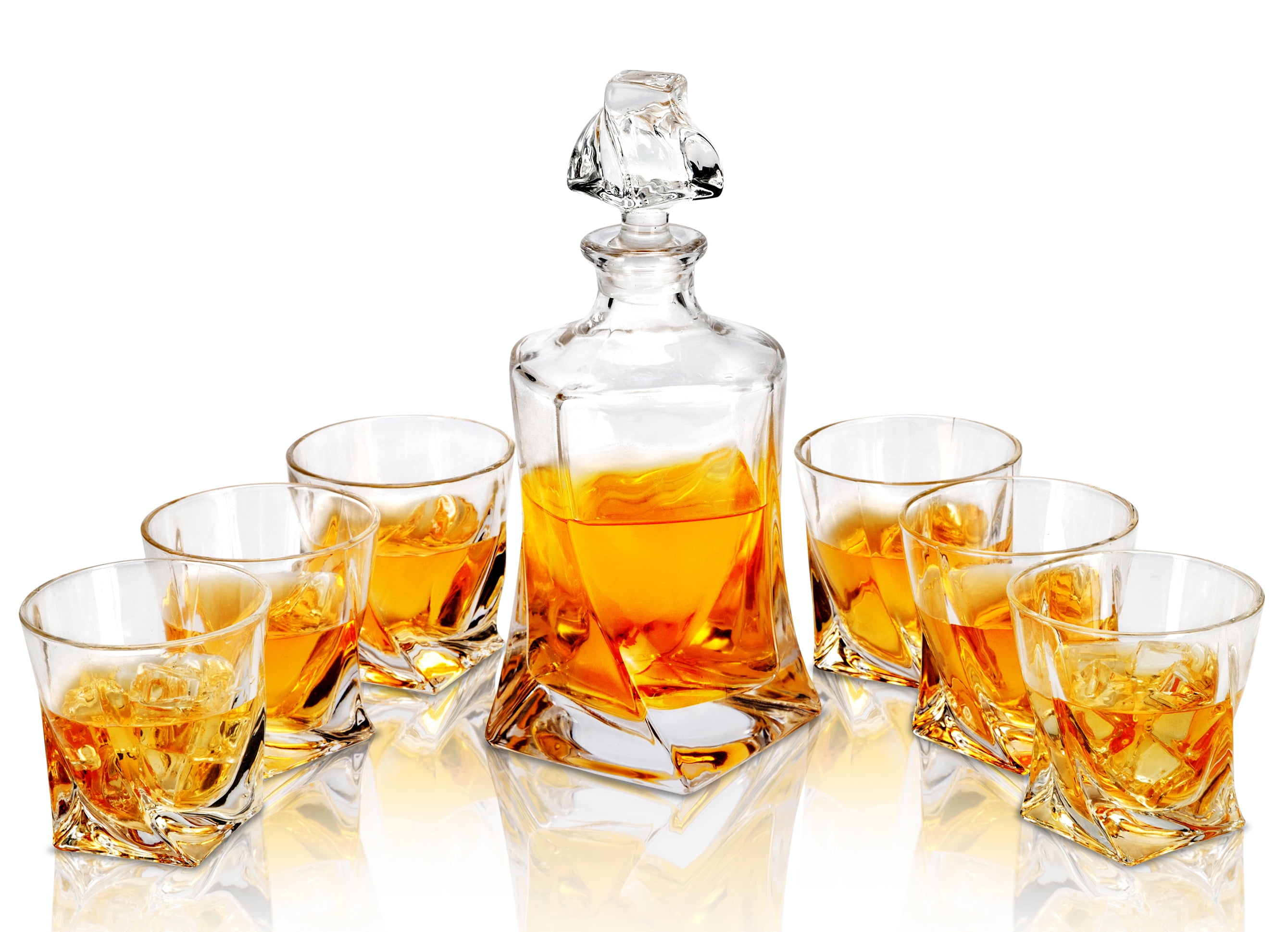 Whiskey Decanter Set Glasses Kit 7 Pieces Bourbon Glass Glassware liquor Barware 
