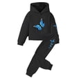 thumbnail image 4 of XZNPDUCQ 7-8 Years Toddler Girl Clothes Ruffle Long Sleeve Print Tops and Pants 2PC Little Girl Winter Outfits A71-Black, 4 of 4