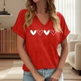 thumbnail image 2 of Womens Fashion Print T Shirt Loose Crewneck Casual Top Blouse Tee Shirt Ladies Clothes Red XL, 2 of 4