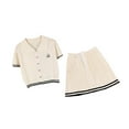 thumbnail image 5 of Wxqbjtam Womens Pleated Skirt Set Clothes Trendy Exercise Summer Lightweight Short Skirts Beige, 5 of 7