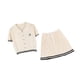 thumbnail image 3 of Conjunto de falda plisada para mujer, estilo playero, deportivo, de cintura alta, para ejercicio Beige, 3 of 7