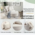 thumbnail image 3 of 360° Swivel Accent Barrel Chair and Half Crescent Moon Storage Bench Large Ottoman with 4 Pillows,Upholstered Oversized Leisure Round Loveseat Recliner Sofa Chaise Lounge Circle Armchair, 3 of 6