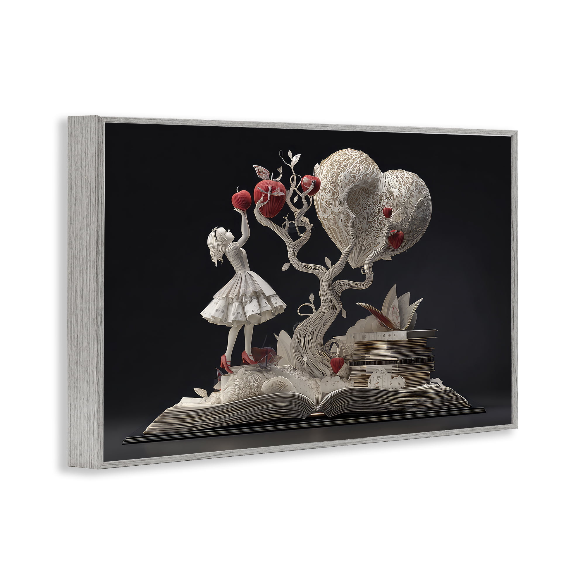 Stupell Industries Paper Sculpture Style Fairytale Gray Framed Giclee Art, design by The Wands Want