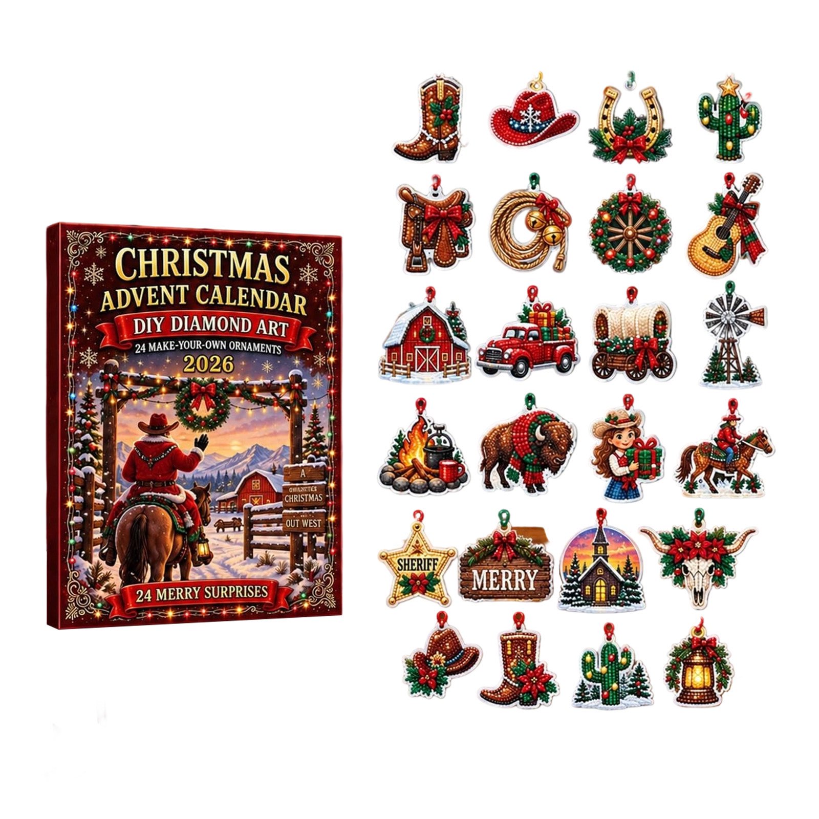 MKHSQHDG Clearance 2D Christmas Countdown Calendar Holiday Advent
