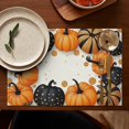 thumbnail image 5 of Fall Autumn Pumpkin Farmhouse Linen Placemats Set Of 4 12x18 Inch Halloween Table Mat Heat-Resistant Washable Durable Place Mat for Party Kitchen Dining Home Decor, 5 of 6