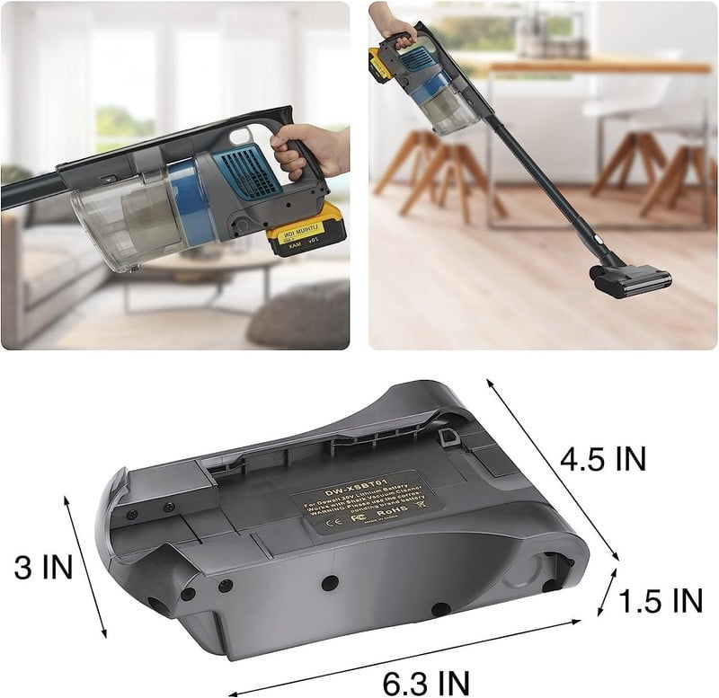 Adapter for De*walt 20V 60V Battery Convert for Shark-Vacuum XSBT750 XSBT700 XSBT Cordless Stick Vacuum Cleaner