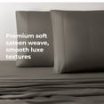 thumbnail image 2 of Cariloha Resort Bamboo Viscose 4-Piece Bed Sheet Set - Cooling, Odor-Resistant, Sustainable, Hypoallergenic, Soft and Durable - Flat and Fitted Sheets and Two Pillowcases - Split King - Onyx, 2 of 7