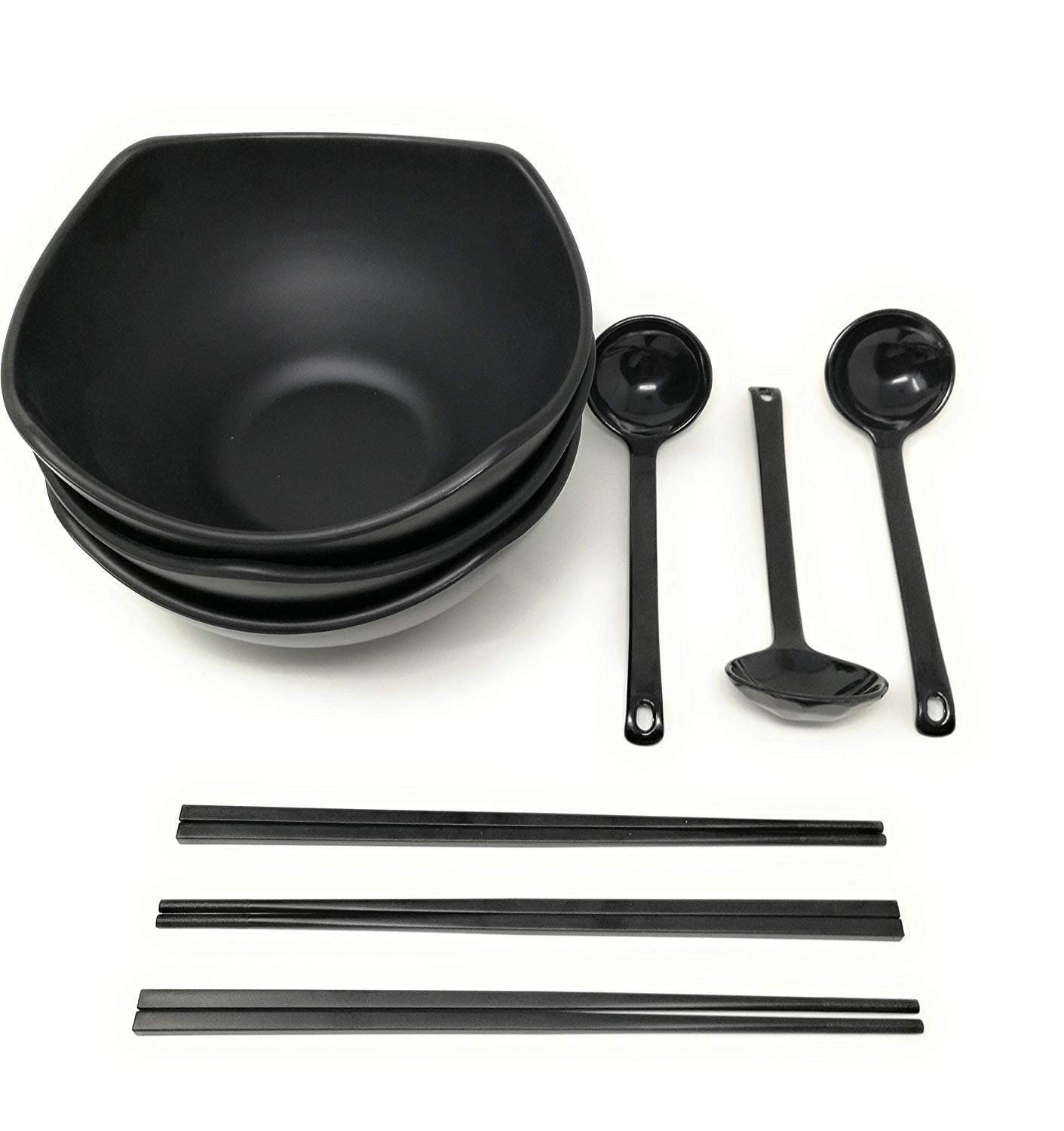 TJ Global 56 Ounce Large Melamine Japanese Ramen Noodle Soup Bowl Set