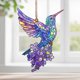 thumbnail image 3 of Colorful Hummingbirds Flower Sun Catchers Pendant, 3 of 7
