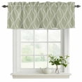 thumbnail image 2 of Sage Green Stripes Valances for Windows, Decorative Rod Pocket Window Valance Curtains, Simple Geometric Modern Monochrome Short Curtain Drapes for Kitchen/Living Room, 2 Panels, 54" W x 18" L, 2 of 8