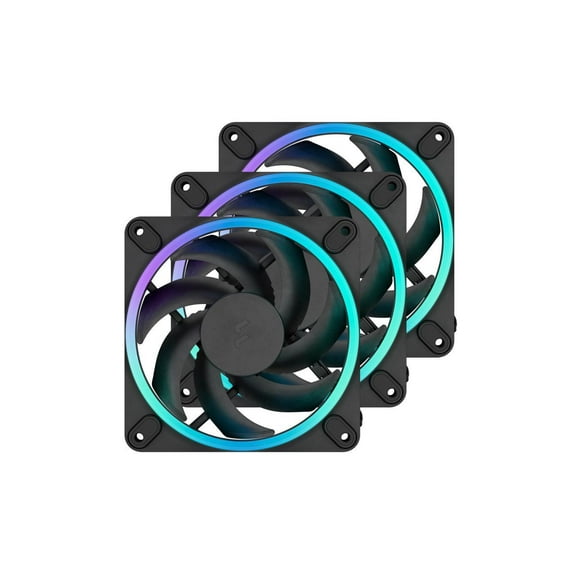 Fractal Design Momentum 12 RGB PWM Black 120 mm ARGB LED FDB (Fluid Dynamic Bearing) PC Case Fan (3-pack)