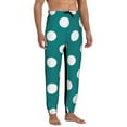 thumbnail image 4 of Kdxio Teal And White Polka Dot Pattern Joggers,Sweatpants for Men with Pockets-3X-Large, 4 of 5