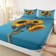 thumbnail image 3 of jejeloiu Yellow Sunflower Bed Sheets,Rustic Flower Floral King Sheets For Girls Kids 4-Piece, 3 of 7