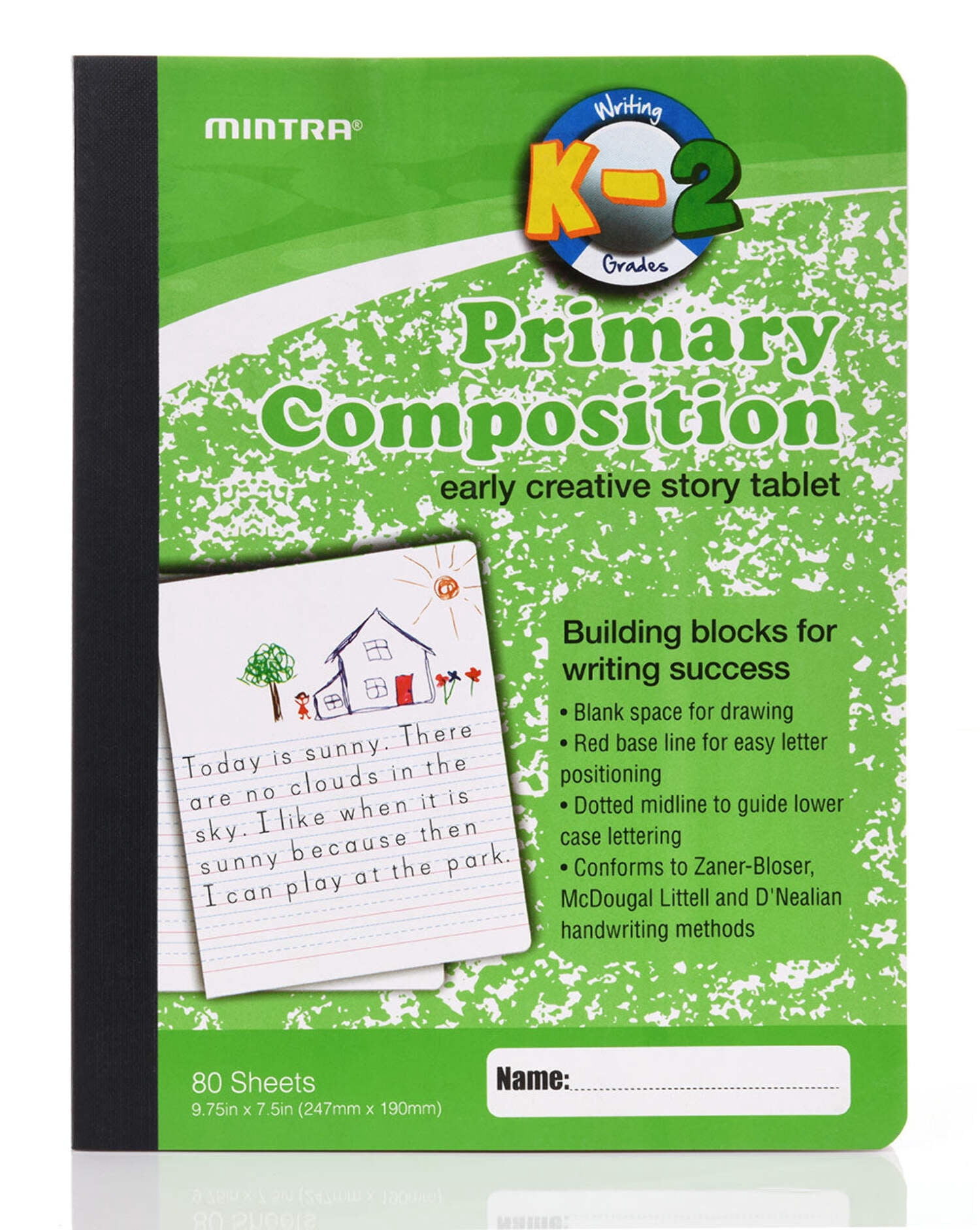 Mintra Primary Composition Notebook 24pk/Case - 1/2 Page - Assorted - Flexible Hardcover - 07294 (04667) - 80 Sheets