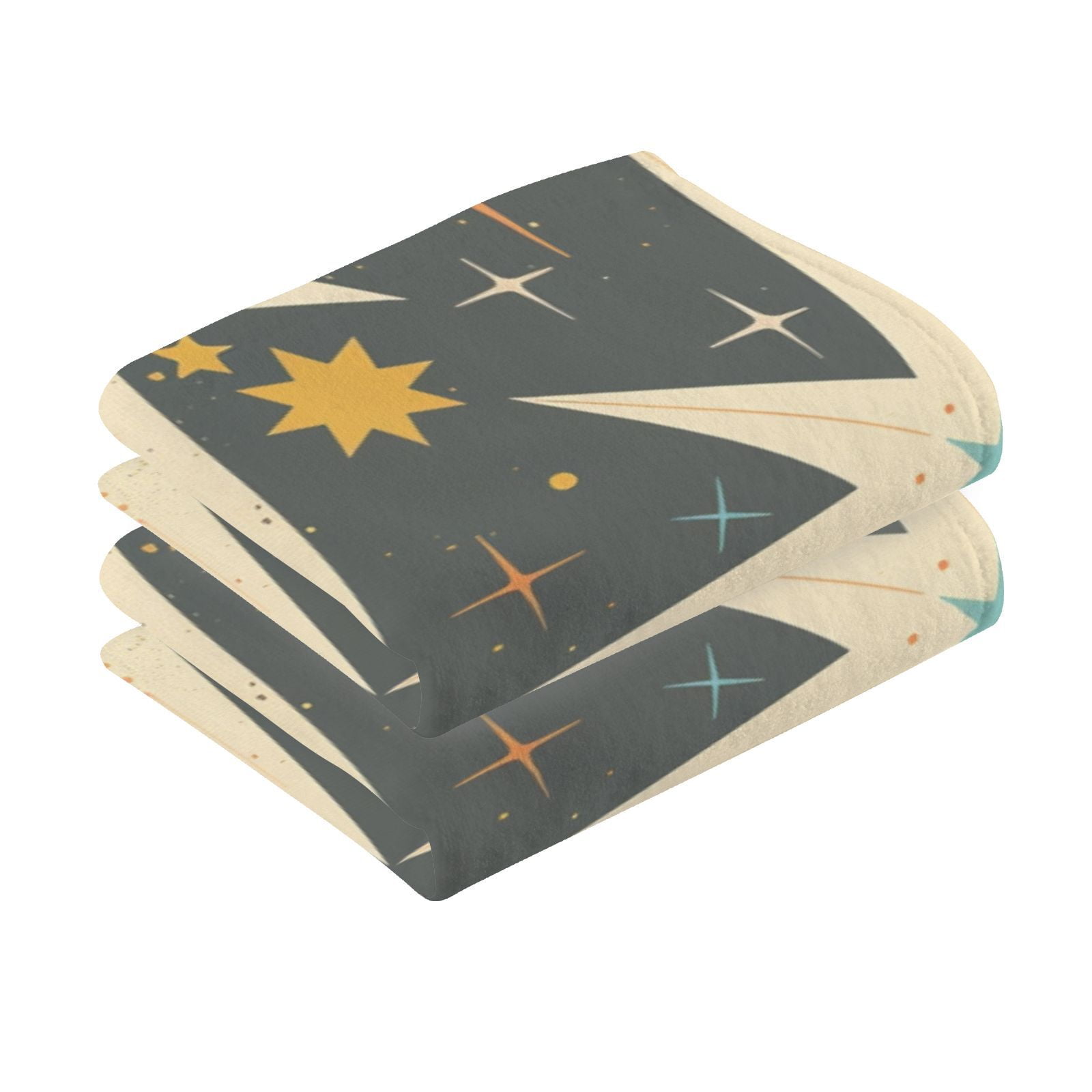 Vintage Stars Hand Towels Cotton Bath Towels Large Face Towels Absorbent for Bathroom 2 Packs